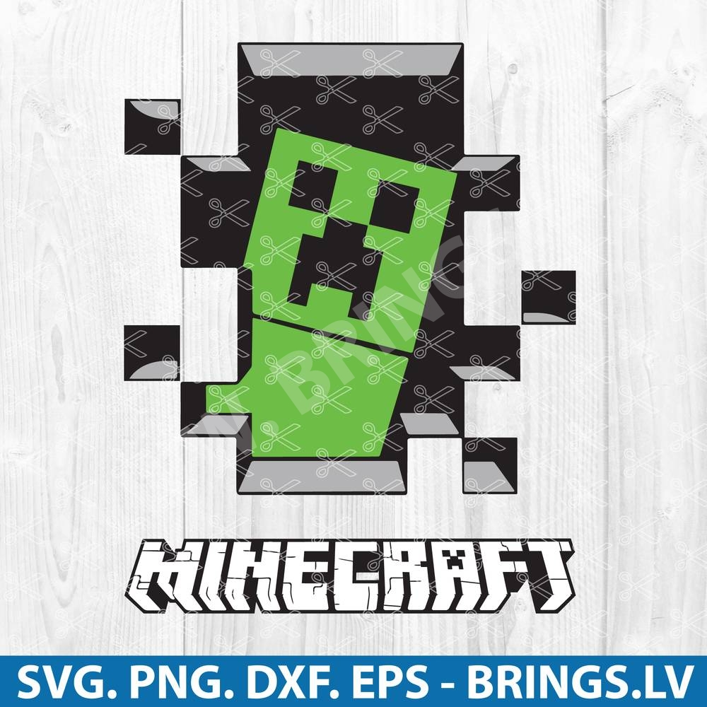 Minecraft SVG File, Minecraft Birthday Card SVG, PNG, DXF, Cut Files