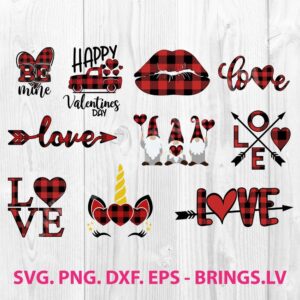 Buffalo Plaid Valentine Heart SVG