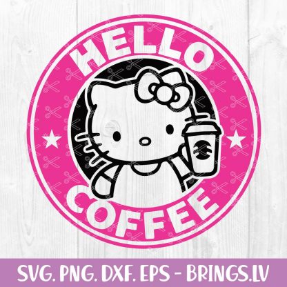 Hello Kitty Starbucks Coffee SVG - Hello Kitty SVG Cut File