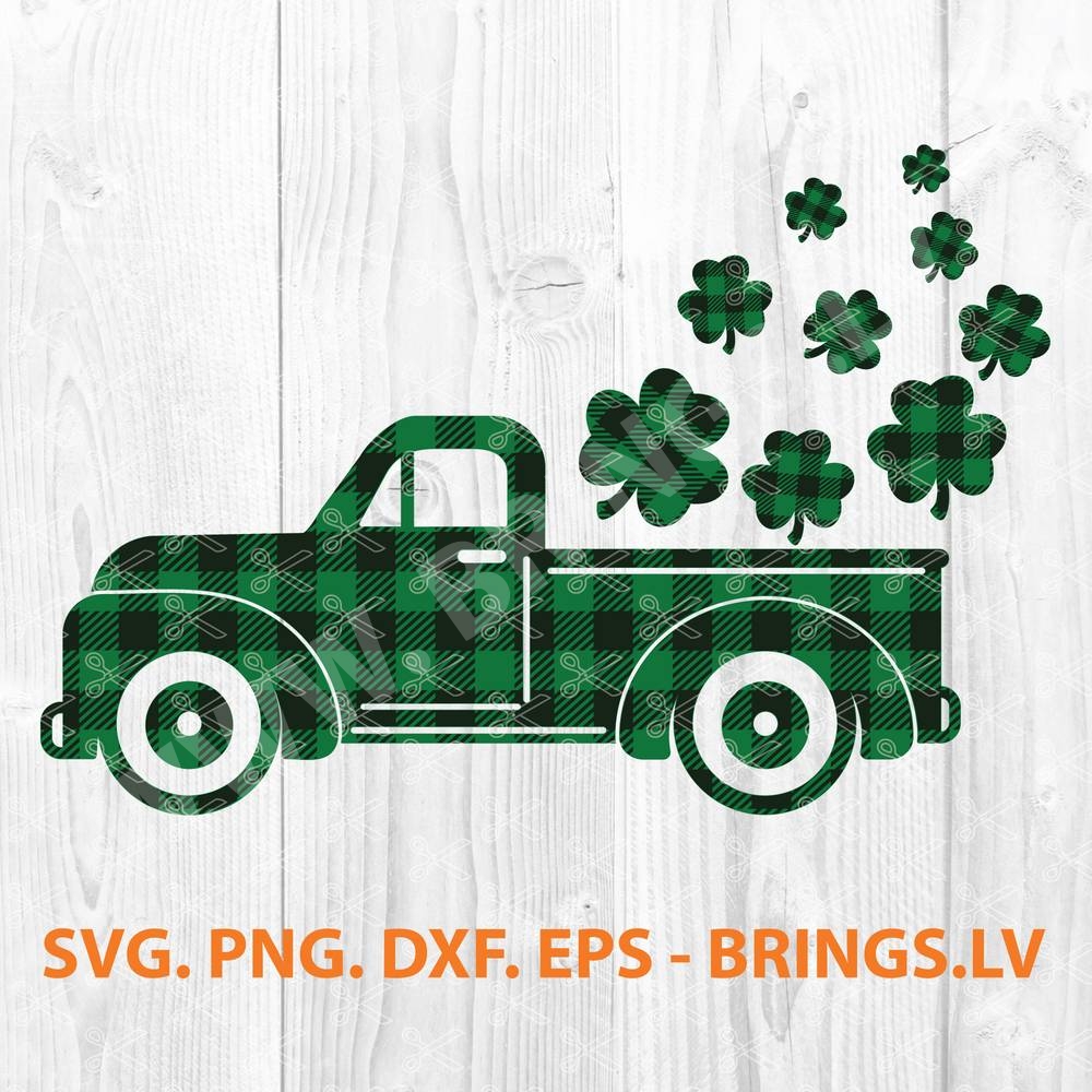 Saint Patrick's Day Buffalo Plaid Truck SVG