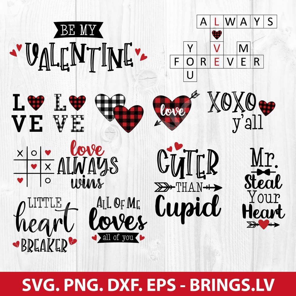 png dxf pdf Cut Files Love svg Valentine svg Valentines svg Bundle Kids Valentine svg