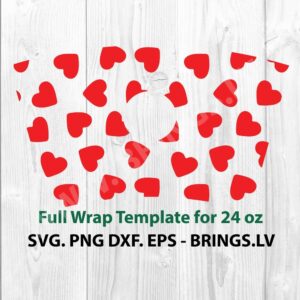 Valentine Hearts Wrap SVG
