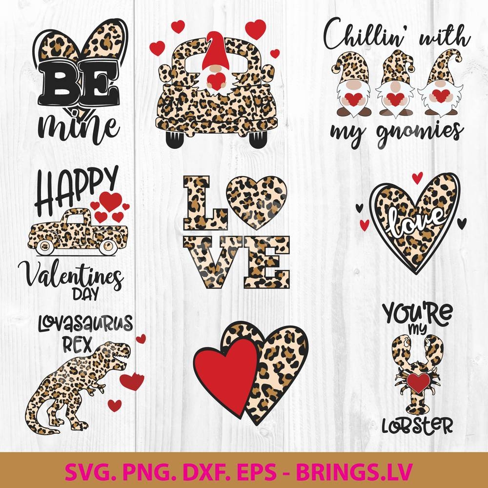 Valentine Leopard Heart SVG