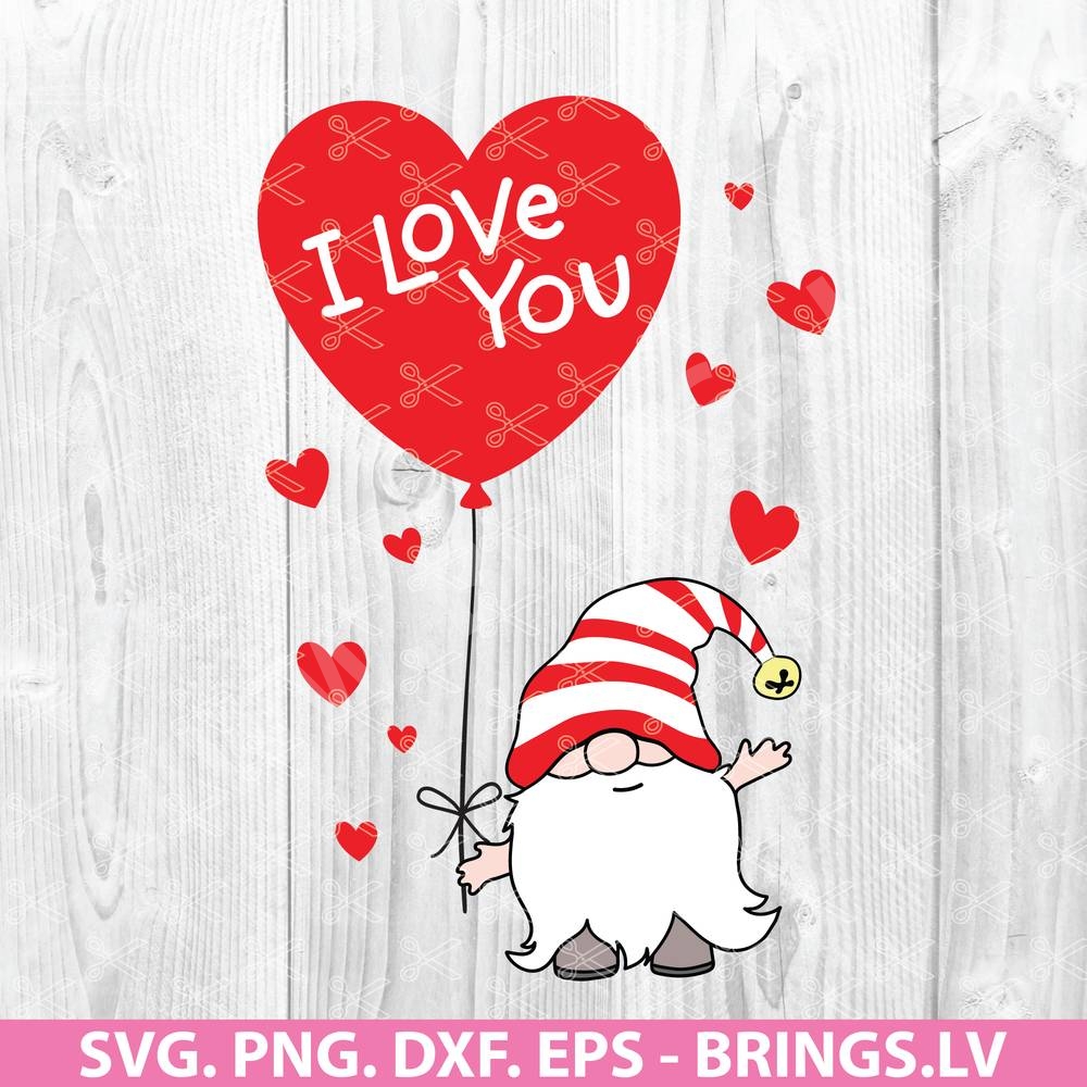 I Love You GNOME Valentine Svg Design