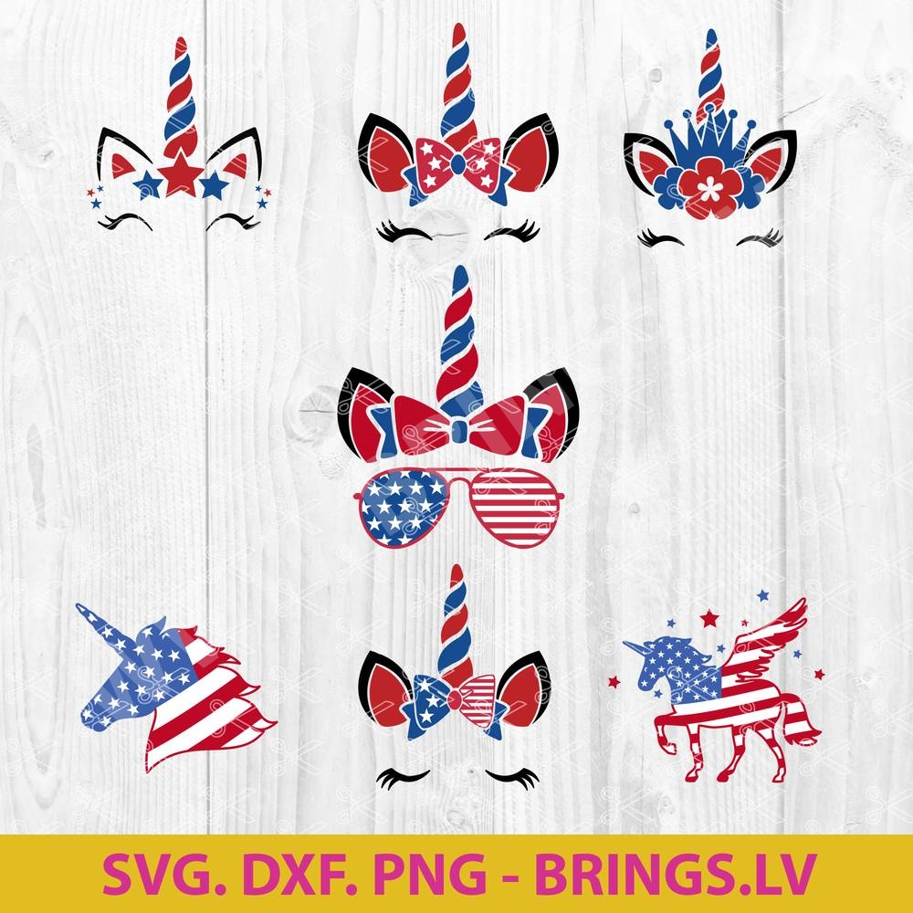 4th of July Unicorn SVG