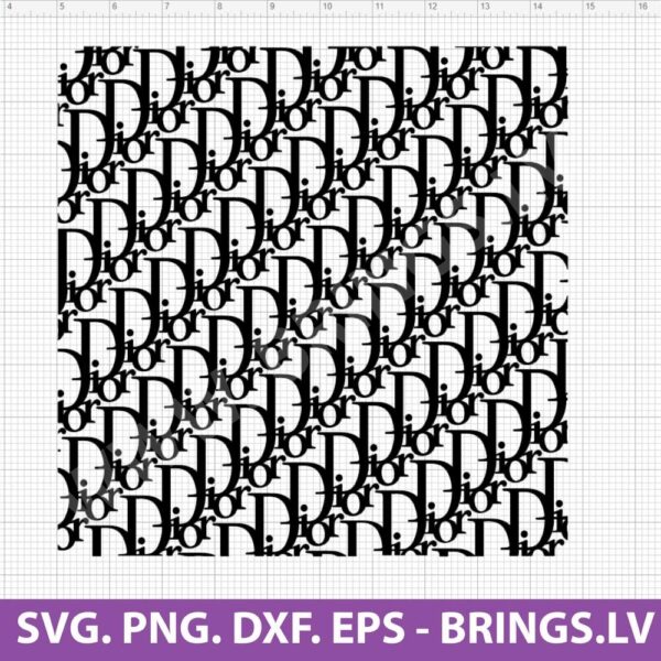 Dior Seamless Pattern SVG Cut File