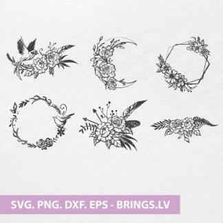 Download Hand Drawn Wildflower Monogram Svg Png Dxf Eps Cutting Files