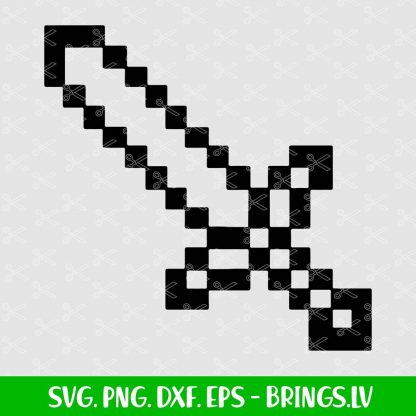 FREE Minecraft Sword SVG, PNG, DXF, Cut Files for Cricut and Silhouette