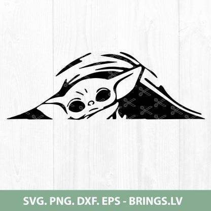 Baby Yoda SVG, Cut Files - Peeking Baby Yoda SVG - Star Wars SVG