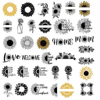 Download Huge Sunflower Svg Bundle Sunflower Monogram Svg Sunflower Svg