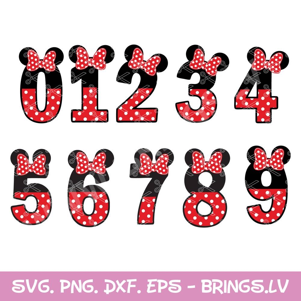Numbers Minnie SVG