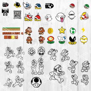 Super Mario Svg, Mario Set, Luigi, Mario Characters SVG