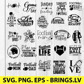 Download Football Svg Bundle Football Silhouette Football Cricut