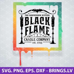 Black flame candle SVG