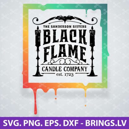 BLACK FLAME CANDLE SVG