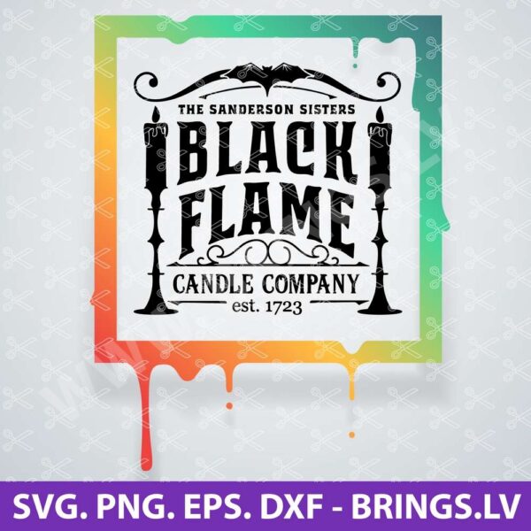 Black flame candle SVG