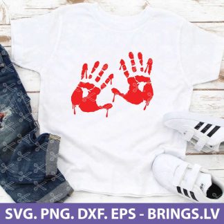 Bloody HandPrint Svg | Bloody Hand Svg | Cut Files for Cricut and ...