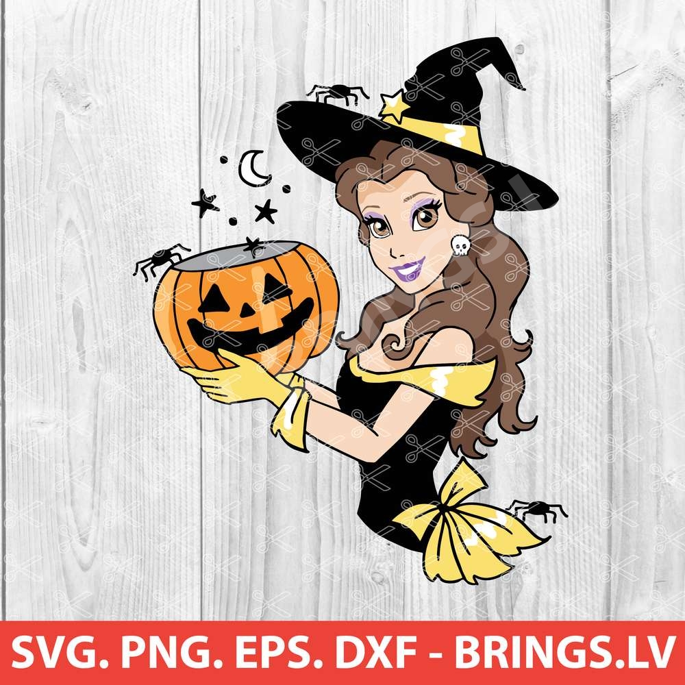 Princess Halloween Svg Princess Witch Svg Belle Princess