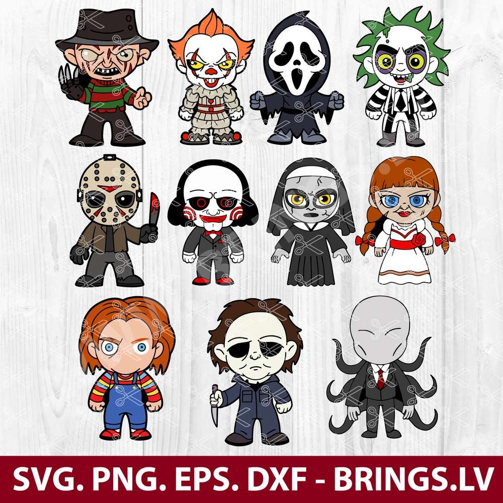 Horror Movie Characters Funny Halloween SVG