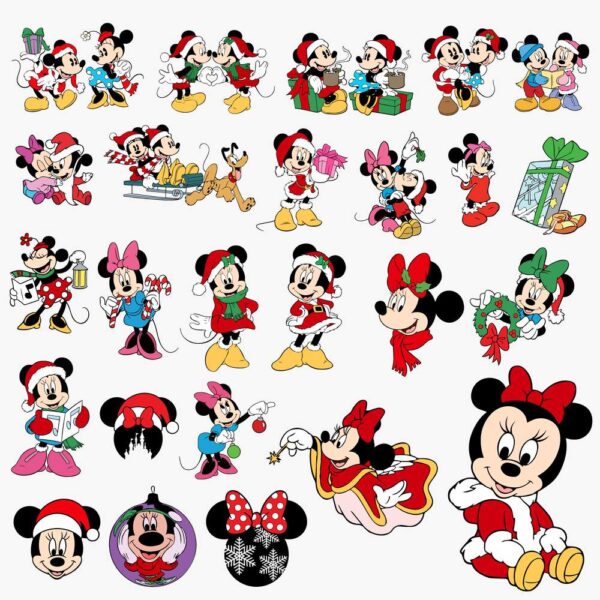 Mickey And Minnie Mouse Christmas SVG