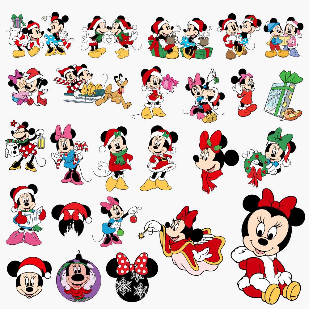Mickey And Minnie Mouse Christmas SVG Bundle Cut Files