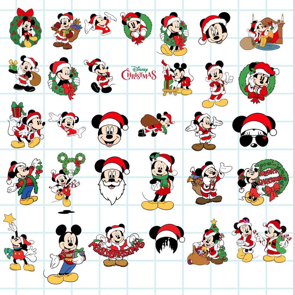 MICKEY AND MINNIE MOUSE CHRISTMAS SVG BUNDLE