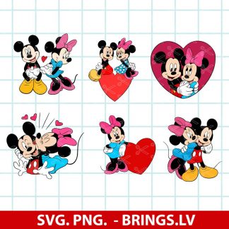 Valentine's Day Mickey and Minnie Kiss SVG