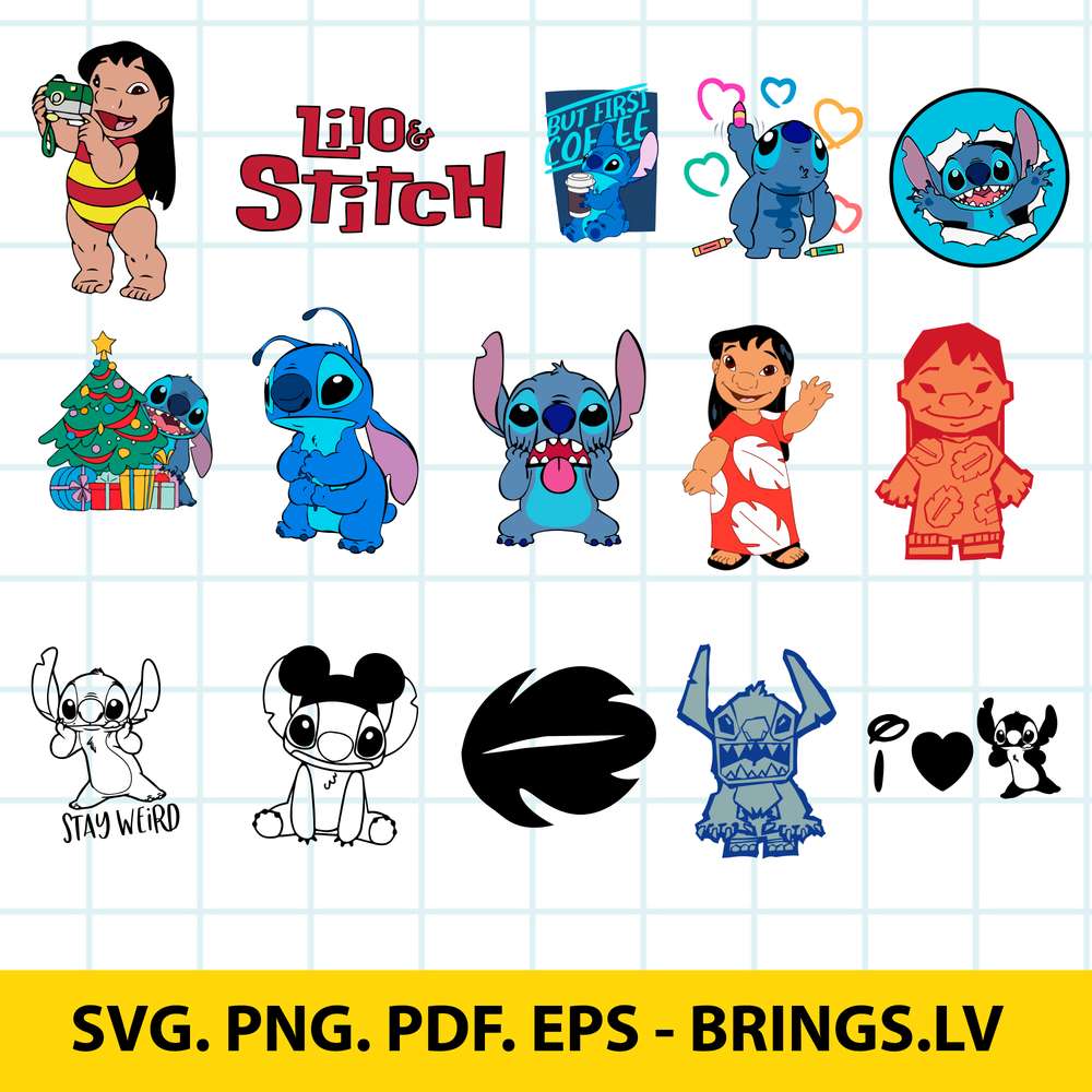 PNG PDF and Eps Stitch Stay Weird SVG