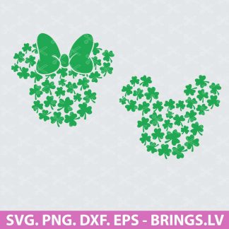 Minnie and Mickey mouse St. Ptric's Day SVG