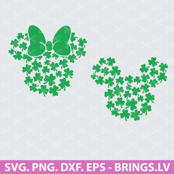 Minnie and Mickey mouse St. Ptric's Day SVG