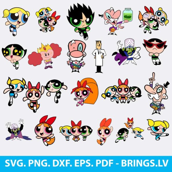 Powerpuff Girls Bundle SVG | Superhero Girl SVG Cutting Files