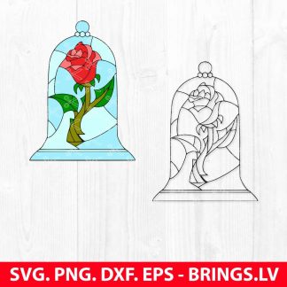 BEAUTY AND THE BEAST ROSE SVG