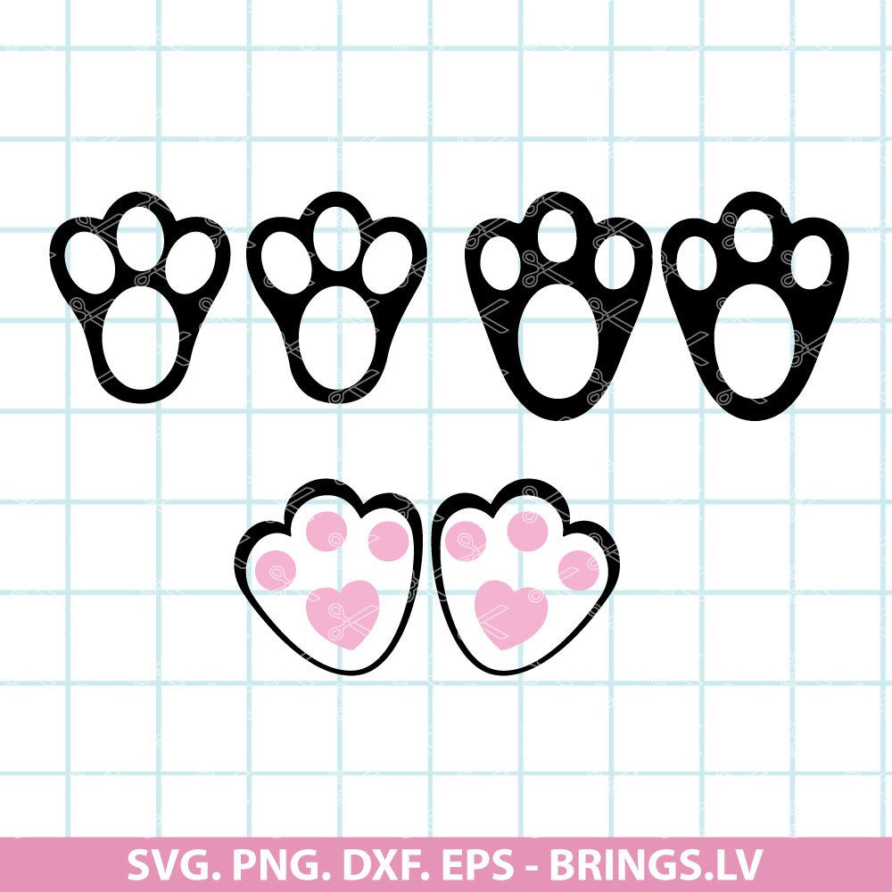 Bunny Feet SVG | Rabbit Feet SVG | Easter SVG | PNG | DXF | EPS | Cut