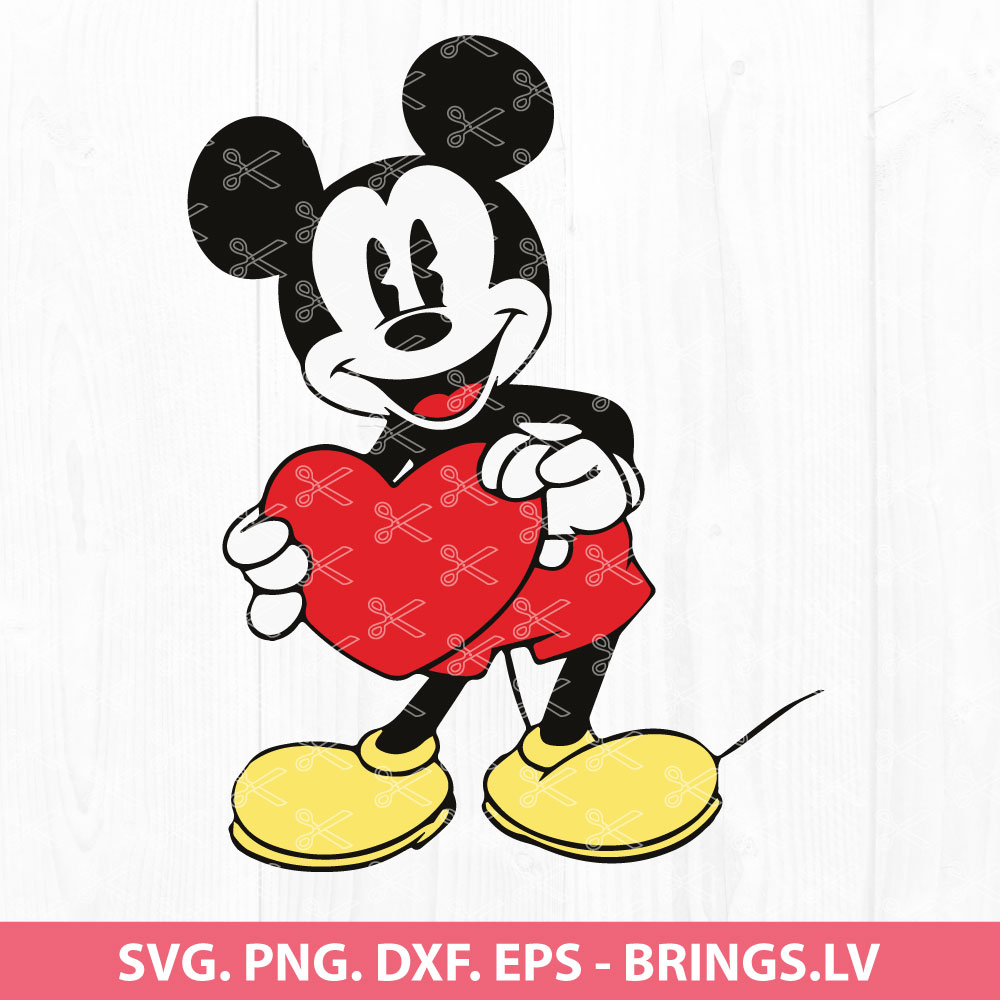 Mickey Mouse with Heart SVG