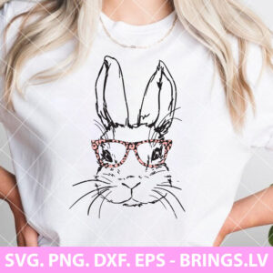 Easter Bunny with glasses svg