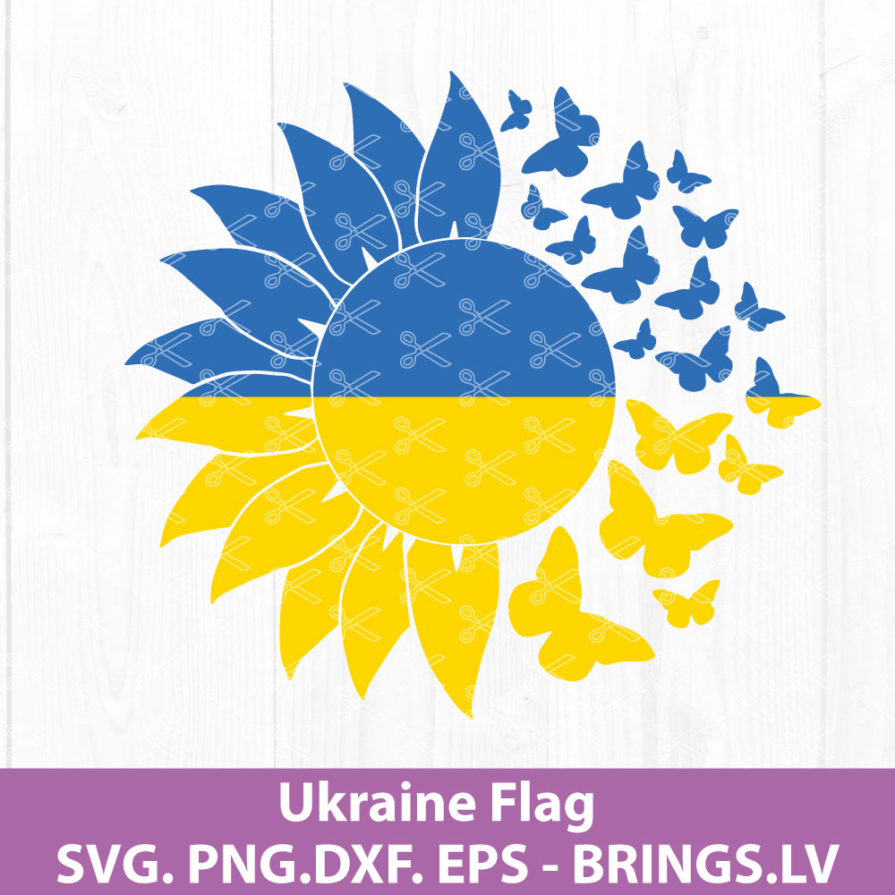 UKRAINE FLAG BUTTERFLY SVG