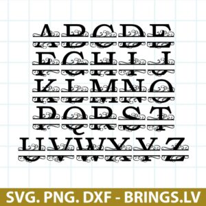 Split Monogram Alphabet Letters Font SVG