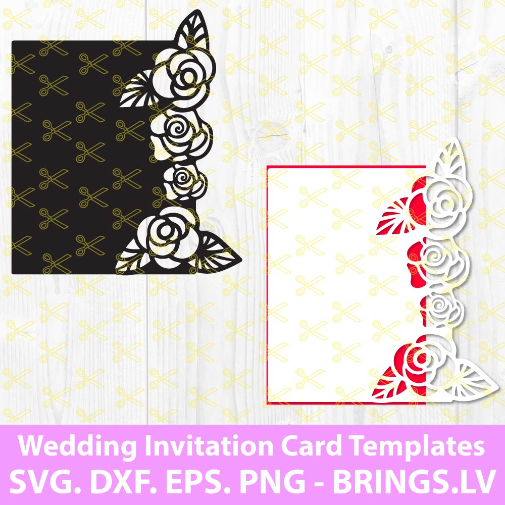 Wedding invitation Pattern Card Template SVG
