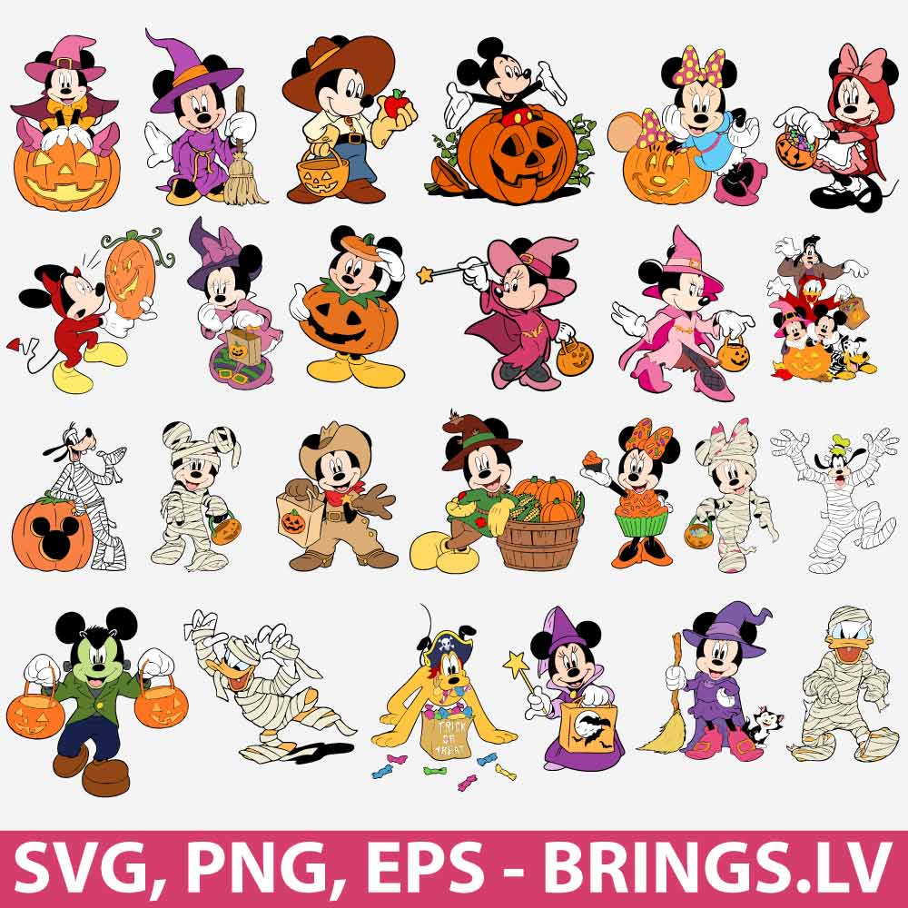 MICKEY AND MINNIE MOUSE HALLOWEEN SVG