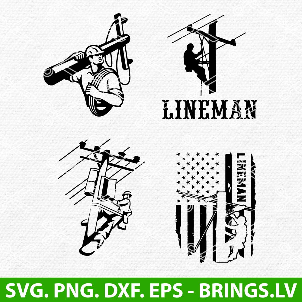 Lineman SVG, Lineman Electrician SVG Cut FIle PNG DXF EPS for Cricut ...