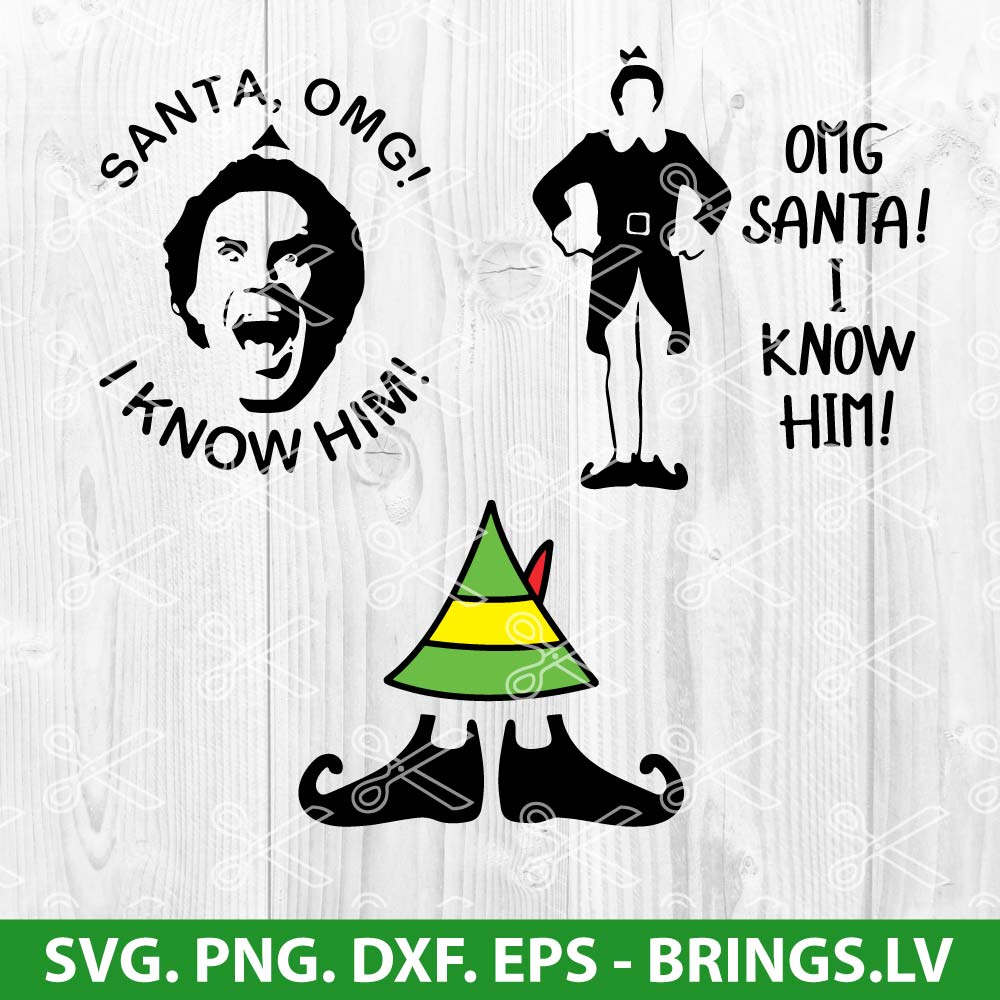 Buddy The Elf SVG Buddy Elf Clipart Santa OMG I Know Him SVG Instant