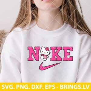 Hello Kitty Nike Logo SVG PNG DXF EPS Cut Files for Cricut