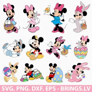 Easter Mickey Mouse And Minnie Mouse SVG