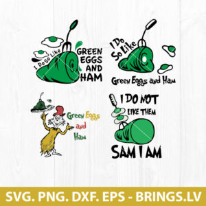Dr Seuss Green Eggs and Ham SVG