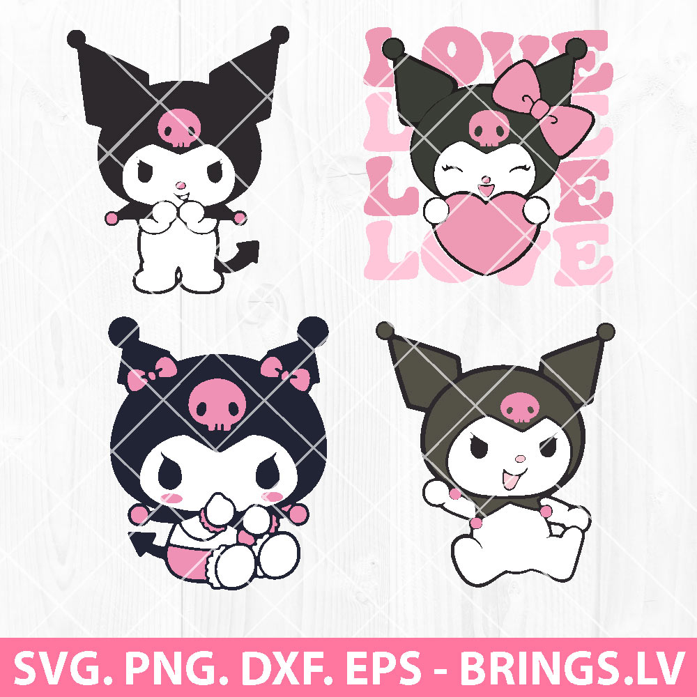Kuromi SVG, Kuromi Hello Kitty SVG, Hello Kitty SVG, Kuromi Anime SVG