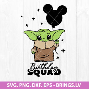 Birthday Squad Disney Baby Yoda SVG