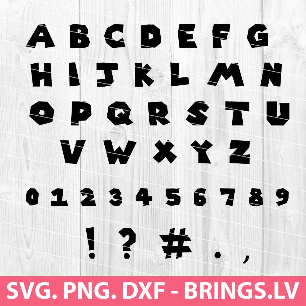 Premium Mario Bros Alphabet SVG