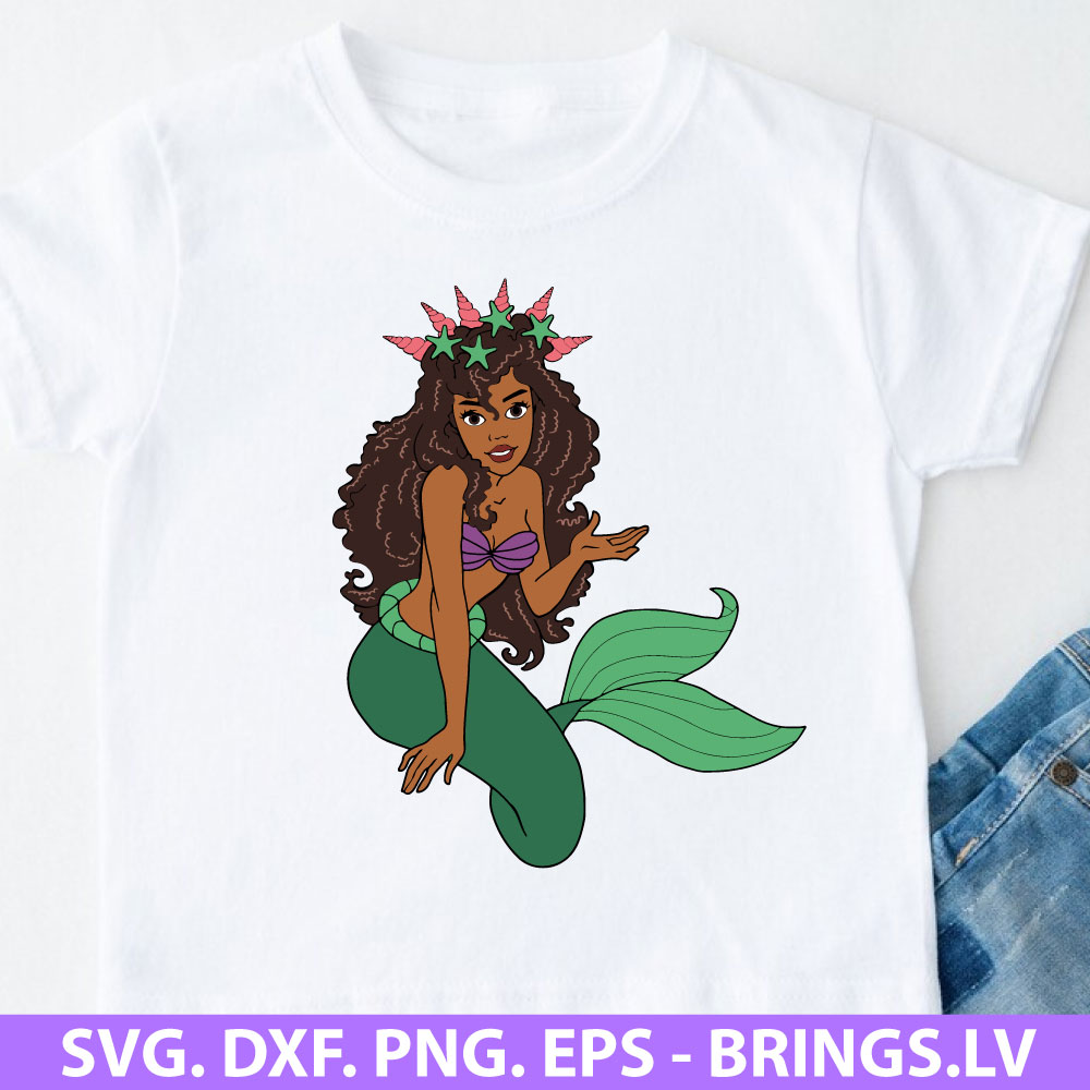 Download Black Little Mermaid SVG