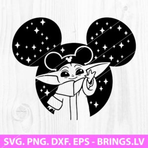 Baby Yoda Disney Mouse SVG,