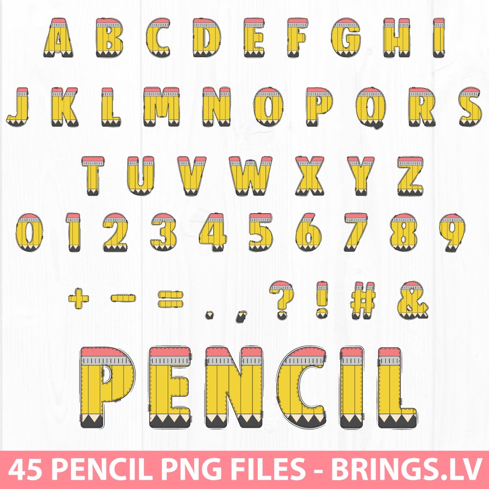 Pencil Doodle Letters Alphabet PNG